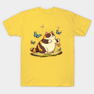 Cat And Butterflies T-Shirt